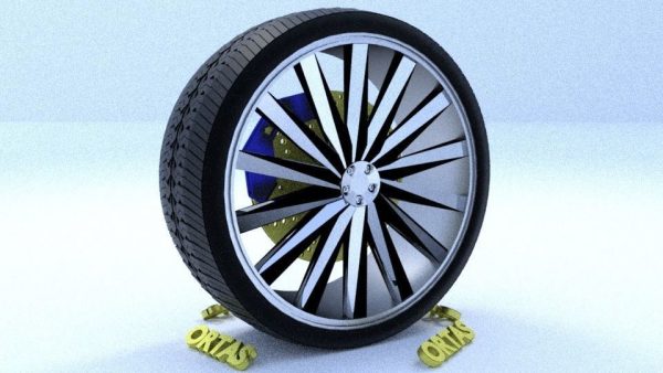 ORTAS CAR RIM 27-28 GAME READY RIM TIRE AND DISC