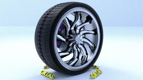 ORTAS CAR RIM 55 GAME READY RIM TIRE AND DISC