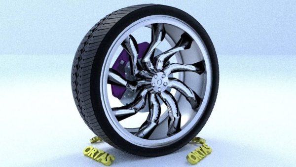 ORTAS CAR RIM 55 GAME READY RIM TIRE AND DISC