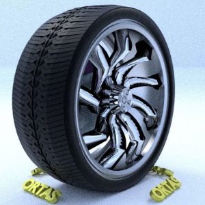 ORTAS CAR RIM 55 GAME READY RIM TIRE AND DISC