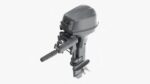 Outboard portable boat motor with tiller