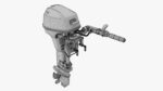 Outboard portable boat motor with tiller