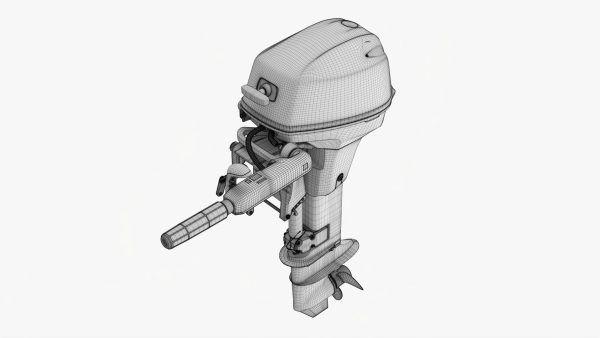 Outboard portable boat motor with tiller