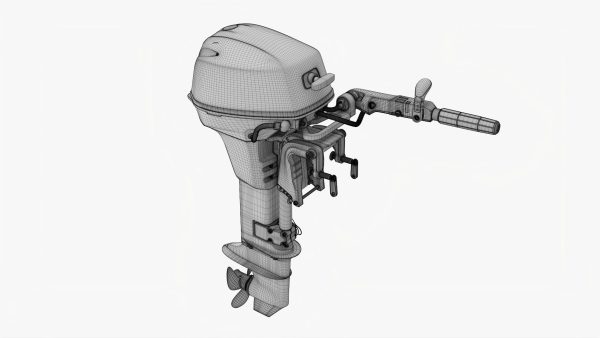 Outboard portable boat motor with tiller