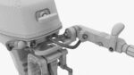 Outboard portable boat motor with tiller
