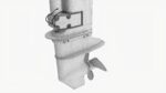 Outboard portable boat motor with tiller