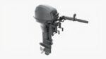 Outboard portable boat motor with tiller