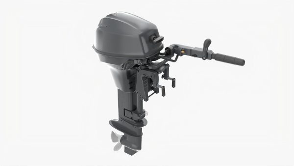 Outboard portable boat motor with tiller
