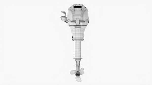 Outboard portable boat motor with tiller