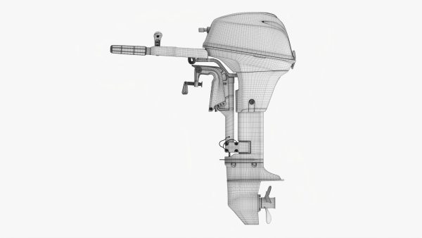 Outboard portable boat motor with tiller