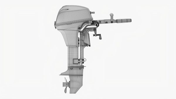 Outboard portable boat motor with tiller