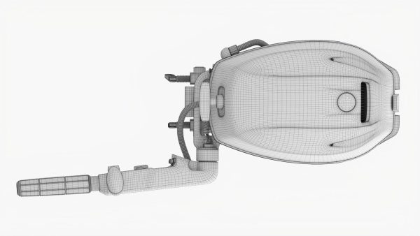 Outboard portable boat motor with tiller