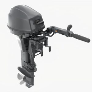 Outboard portable boat motor with tiller