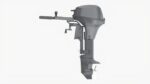 Outboard portable boat motor with tiller