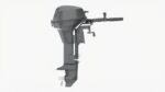 Outboard portable boat motor with tiller