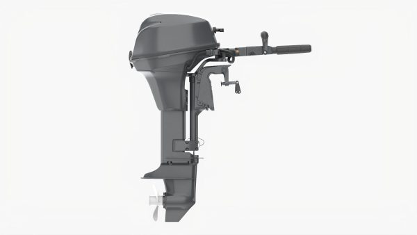 Outboard portable boat motor with tiller