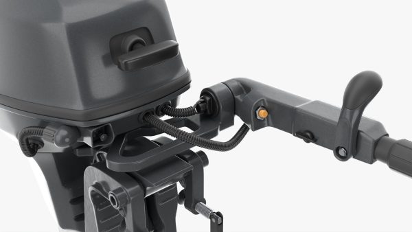 Outboard portable boat motor with tiller