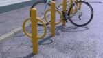 Outdoor Bike Rack Yellow