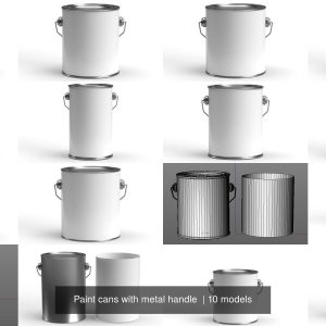 Paint cans with metal handle