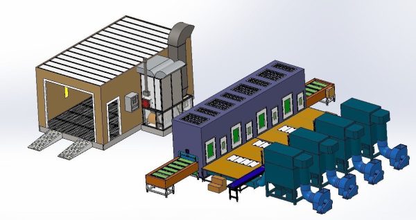 Paint spraying equipment set