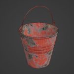 Painted Scrapped Steel Bucket 01