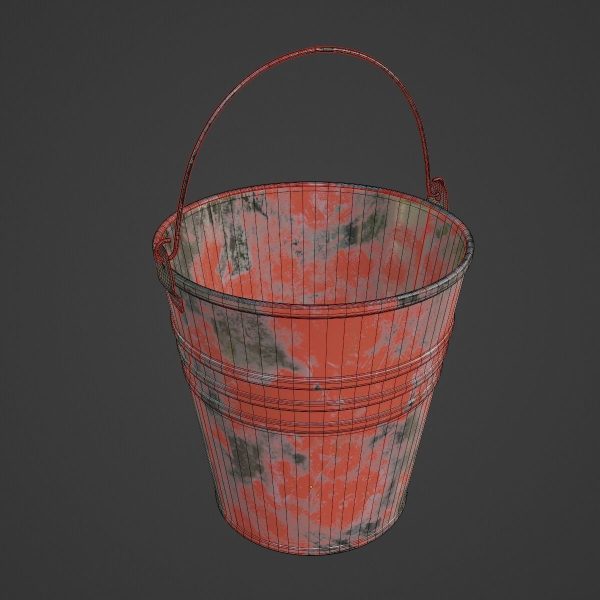 Painted Scrapped Steel Bucket 01