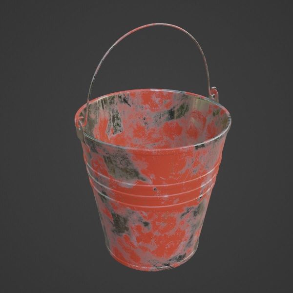 Painted Scrapped Steel Bucket 01