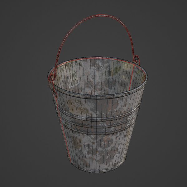 Painted Scrapped Steel Bucket 03