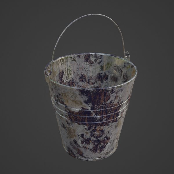 Painted Scrapped Steel Bucket 04