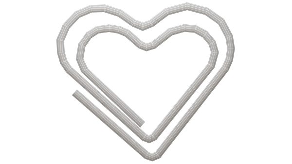 Paper Clip Heart Shape Metal