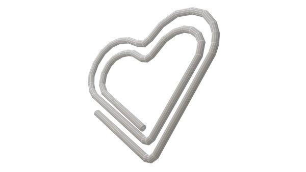Paper Clip Heart Shape Metal