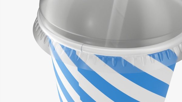 Paper cold cup 22 oz with translucent solo dome lid 01