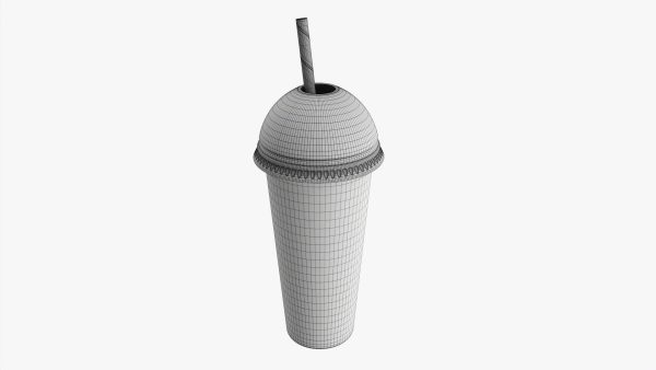 Paper cold cup 22 oz with translucent solo dome lid 01