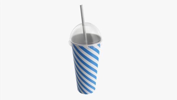 Paper cold cup 22 oz with translucent solo dome lid 01