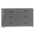 Parke Charcoal Wood 6 Drawer Kids Dresser