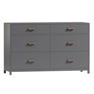 Parke Charcoal Wood 6 Drawer Kids Dresser