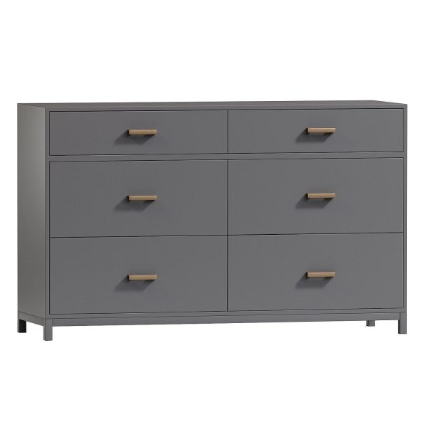 Parke Charcoal Wood 6 Drawer Kids Dresser