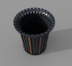 PBR Black Metal Trashbin