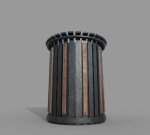 PBR Black Metal Trashbin