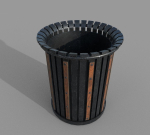 PBR Black Metal Trashbin