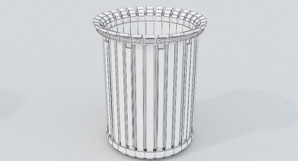 PBR Black Metal Trashbin