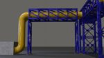 PBR Industrial Pipe Bridge Game Ready Modular Element 3D Model