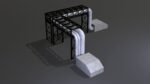 PBR Industrial Pipe Bridge Game Ready Modular Element 3D Model