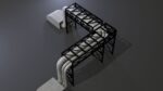 PBR Industrial Pipe Bridge Game Ready Modular Element 3D Model