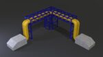 PBR Industrial Pipe Bridge Game Ready Modular Element 3D Model
