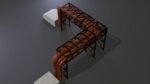 PBR Industrial Pipe Bridge Game Ready Modular Element 3D Model