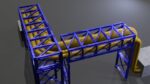 PBR Industrial Pipe Bridge Game Ready Modular Element 3D Model