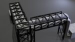 PBR Industrial Pipe Bridge Game Ready Modular Element 3D Model