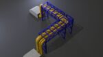 PBR Industrial Pipe Bridge Game Ready Modular Element 3D Model