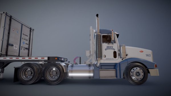 Peterbilt 377 container truck